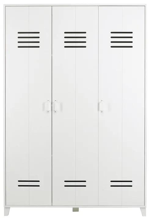Vtwonen Locker Lockerkast 3-deurs Wit - 123x40x186cm.