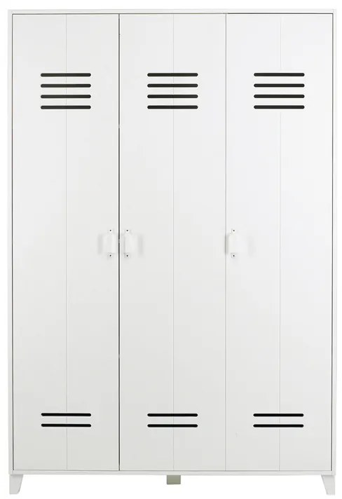VTwonen Locker Opberggigant Drie Deurs Wit - 123x40x186cm.