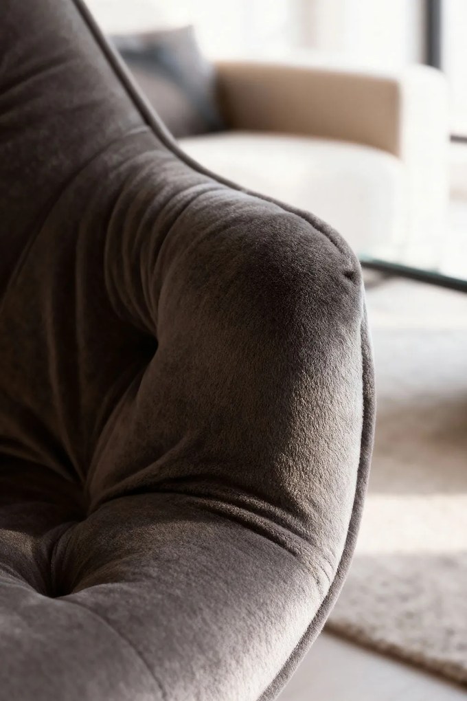 Zandel Zwart Fluwelen Stoel