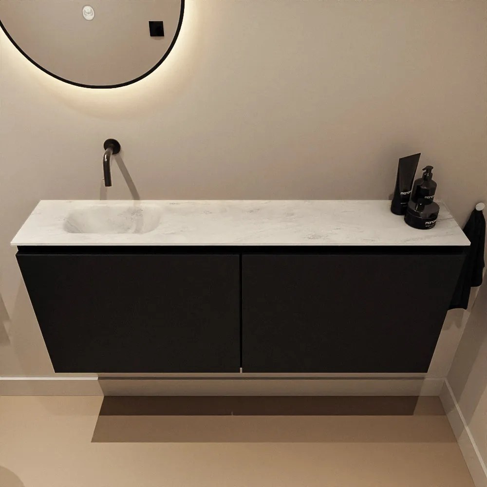 Mondiaz Ture DLux toiletmeubel 120cm urban met wastafel opalo links zonder kraangat