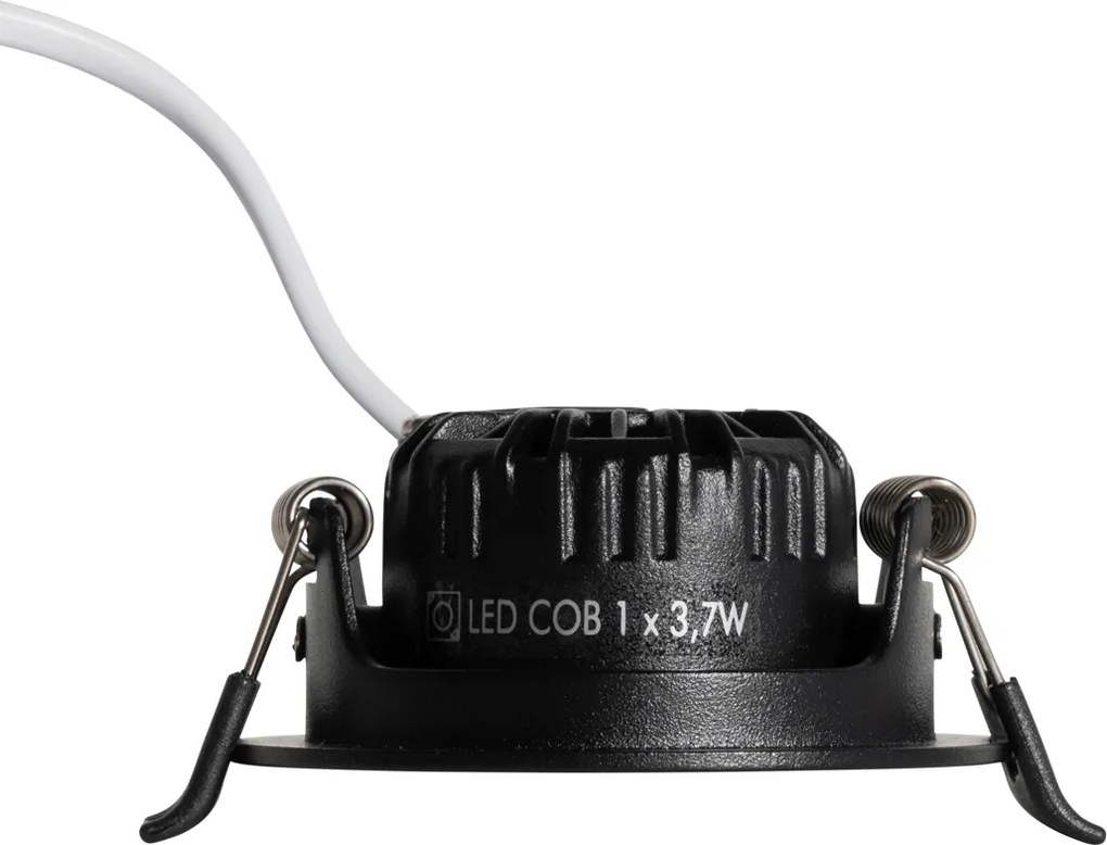 Inbouwspot zwart kantelbaar 6,5cm incl. LED IP54 ultra slim - Pupil
