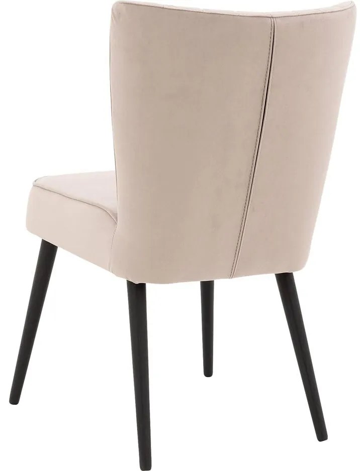 Goossens Eetkamerstoel Rob lichtgrijs velvet stof leuning, urban industrieel