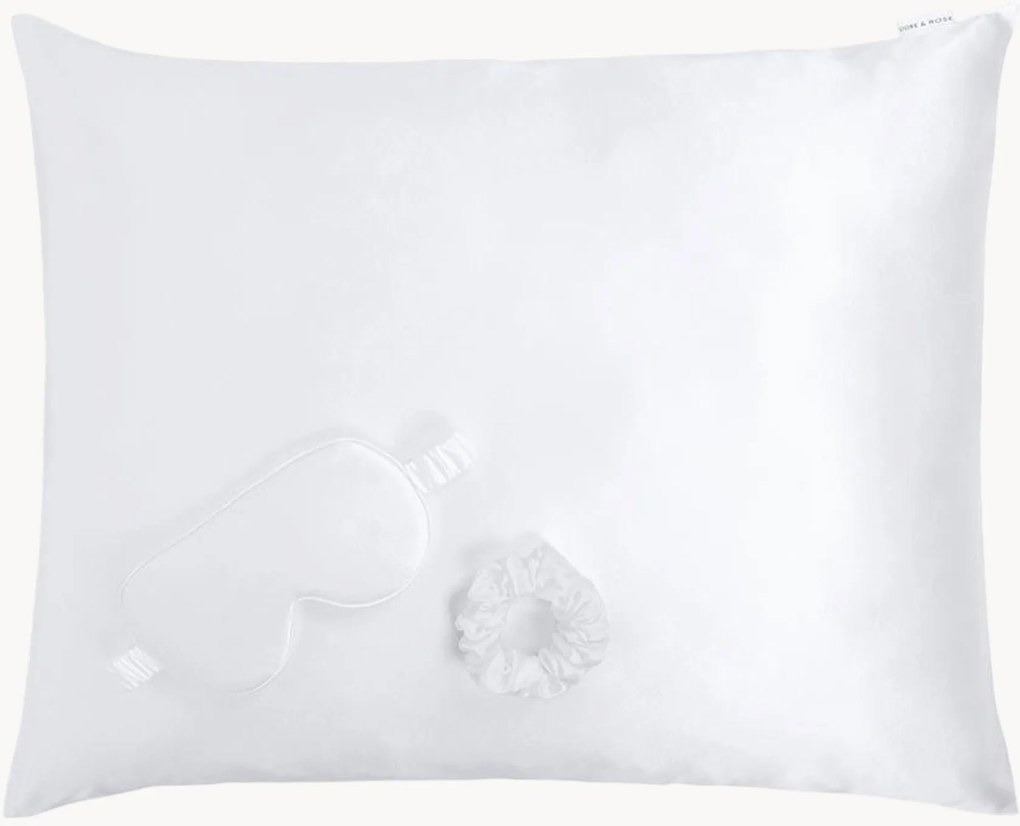 Zijden slaapset White M, 3-delig