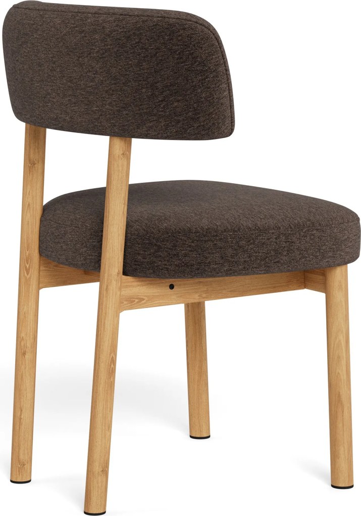 Mazzoni TORAY Bruin (stof Apia 442)/eiken naturel onderstel - GESTOFFEERDE EETKAMERSTOEL VOOR KEUKEN/EETKAMER
