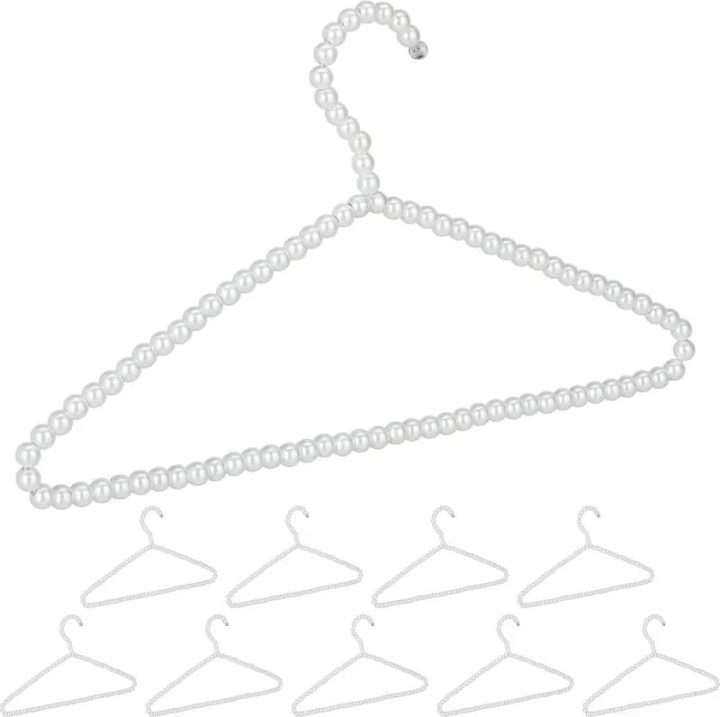 Parel kleerhangers - kledinghanger - broekhanger - 10 stuks - broeklat - kralen