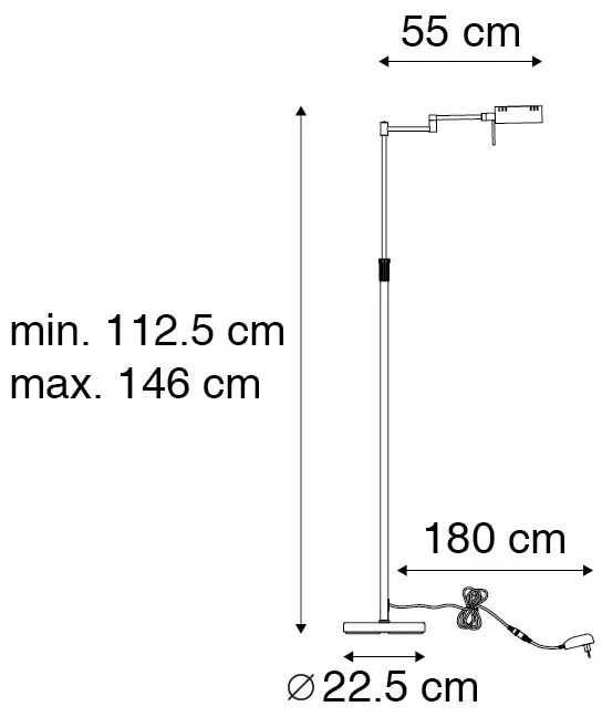 Design vloerlamp staal incl. LED met touch dimmer - Notia