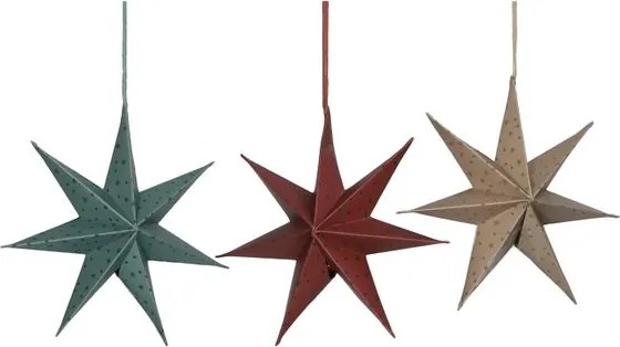 Kerststerren mini, papier, set van 3, Ø12 cm