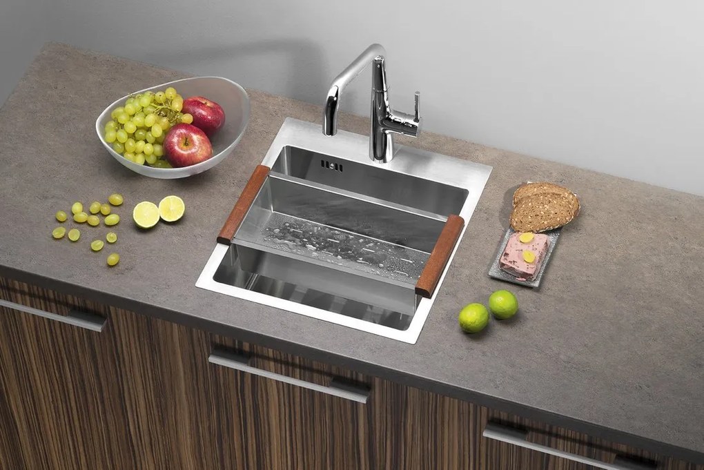 Sapho Epic spoelbak 44x48x20cm met kraangat RVS