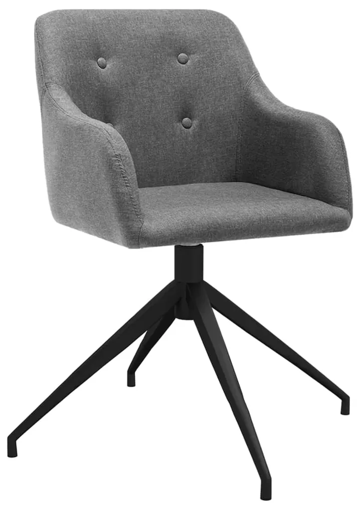 vidaXL Eetkamerstoelen draaibaar 6 st stof lichtgrijs