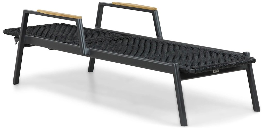 Coco Ralph Ligbed Verstelbaar Aluminium/wicker Grijs