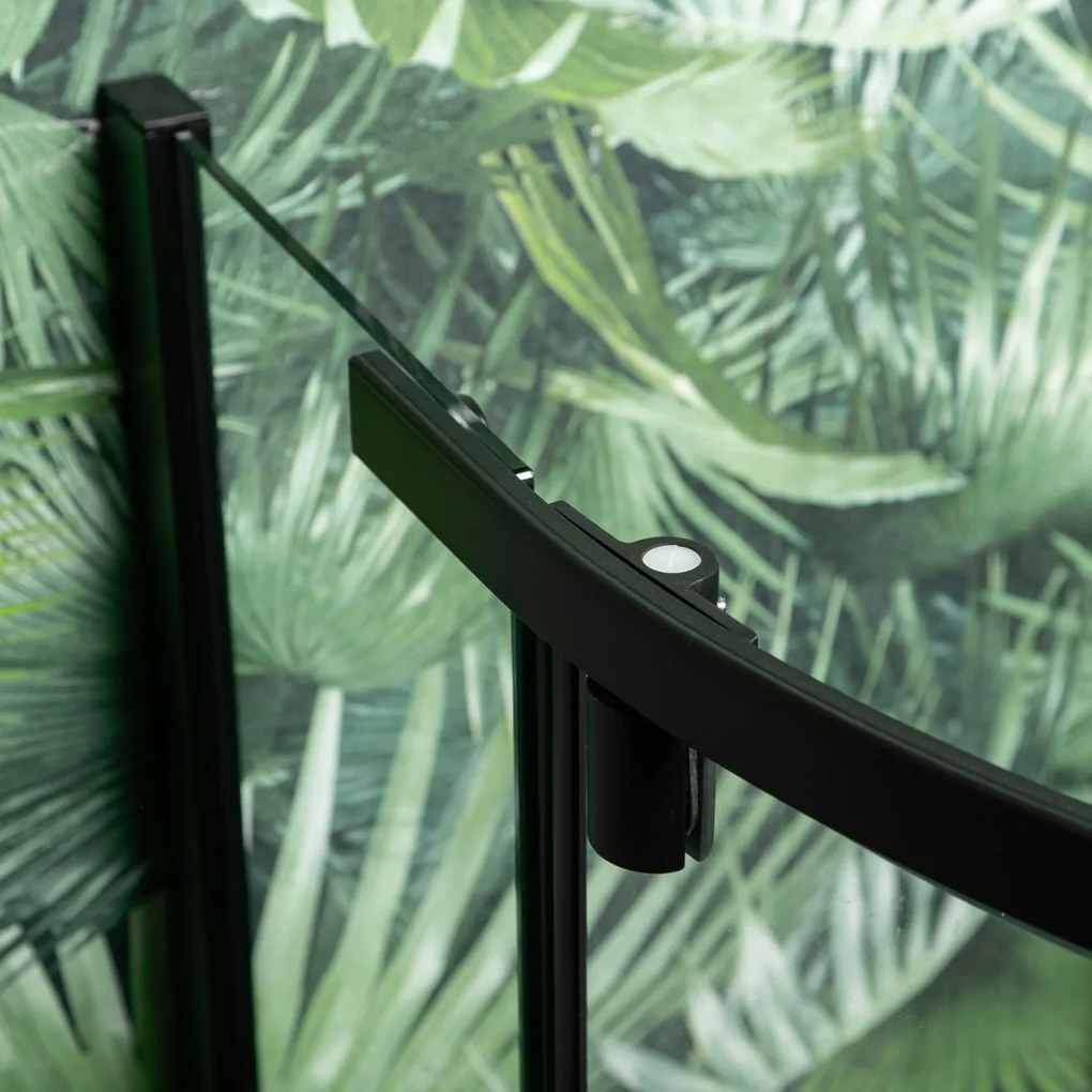 Kerra Splash douchecabine 89x89cm kwartrond inclusief douchebak zwart mat