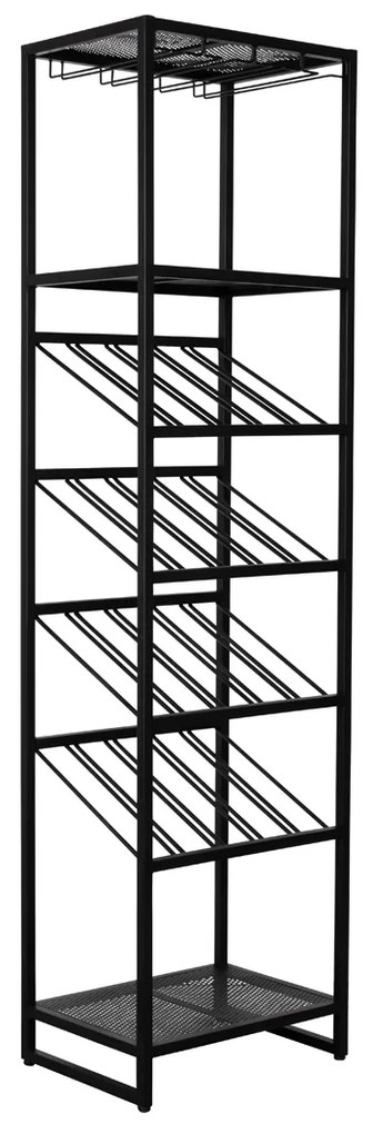 Zuiver Cantor S Zwart Metalen Wijnrek - 45x35x180cm.