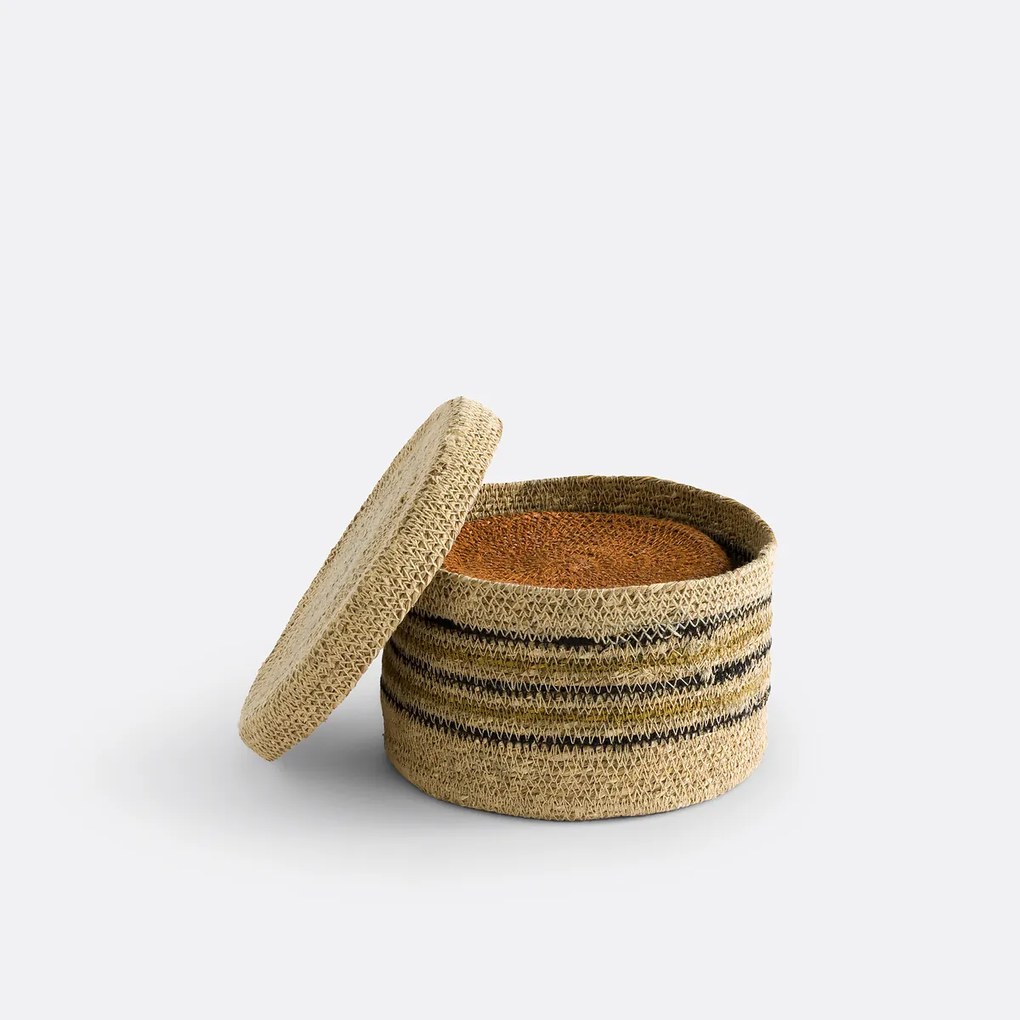 Set van 3 manden met deksel, in herbarium, Saski