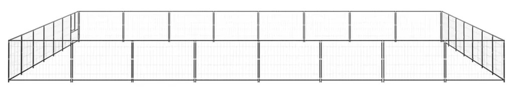 vidaXL Hondenkennel 56 m² staal zwart