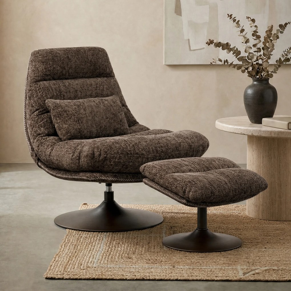 Draai Fauteuil Met Voetenbank