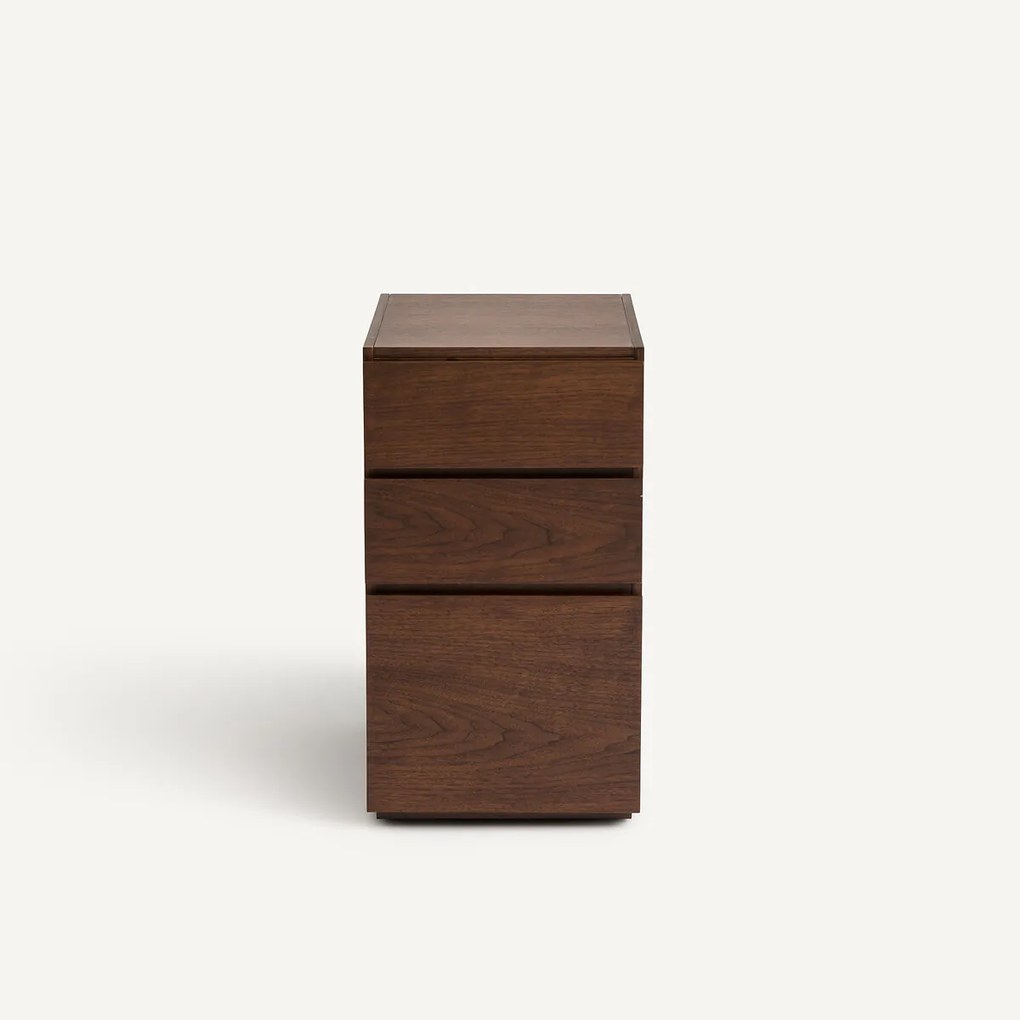 Ladeblok met 3 lades, notenhoutfineer, Working