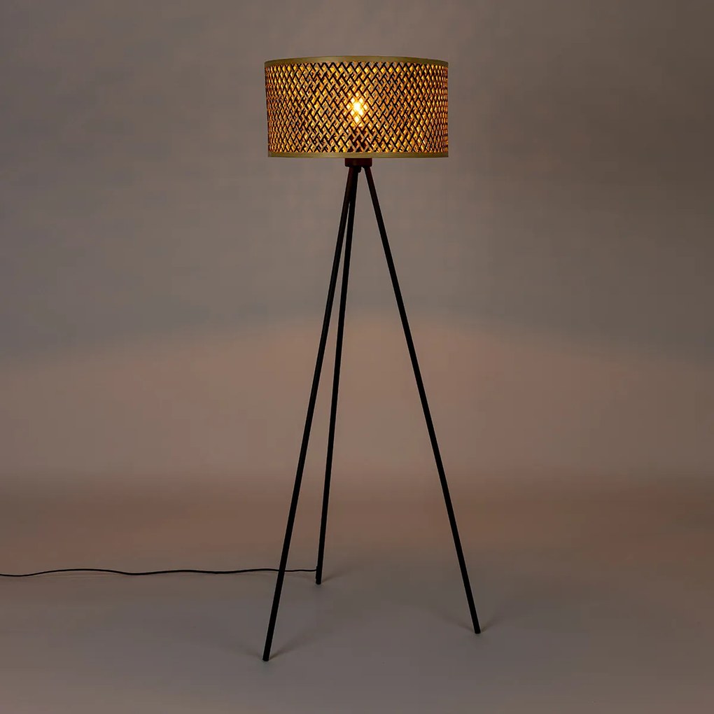 Bamboo Vloerlamp Op Driepoot