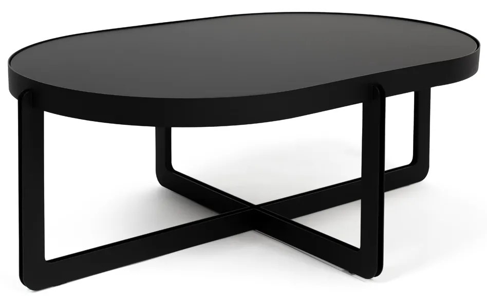Zuiver Centre Oval Black Ovale Design Salontafel Zwart - 102 X 68cm.