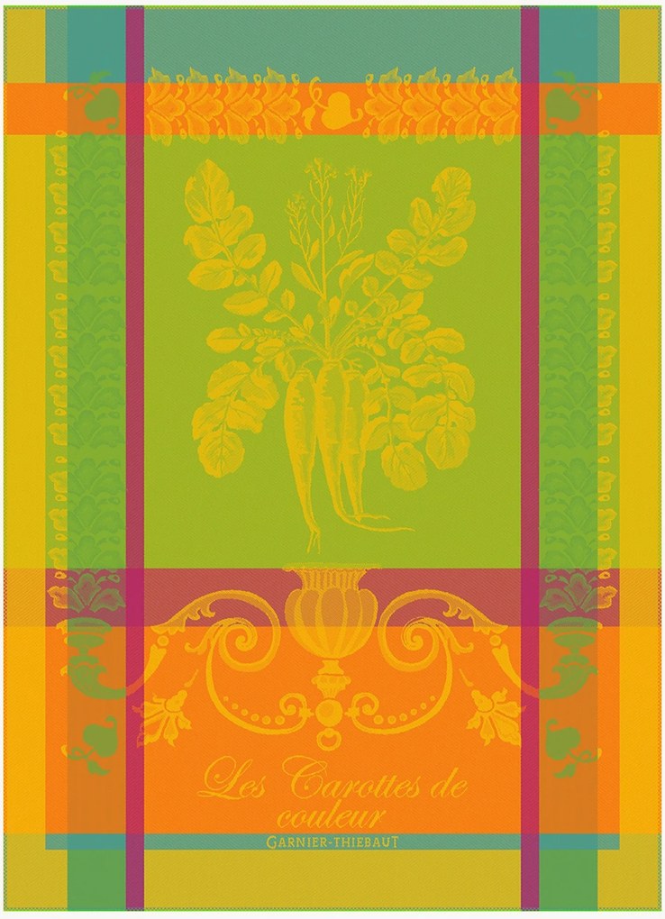 Jacquard theedoeken Carottes De Couleur Zeste, 4-delig
