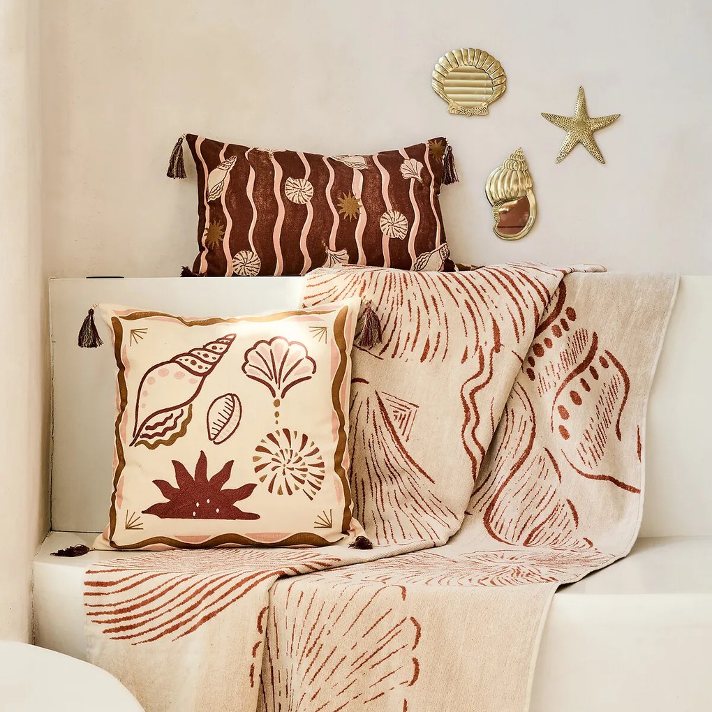 Set van 3 messing wanddecoraties, CORALYA