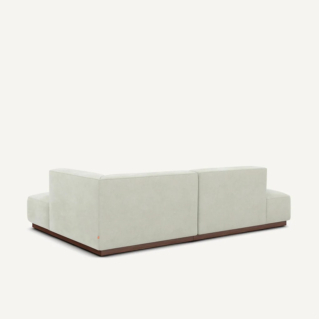 Rechter hoekbank in stonewashed fluweel, JACOPO