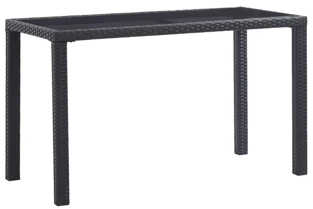 vidaXL Tuintafel 123x60x74 cm poly rattan zwart