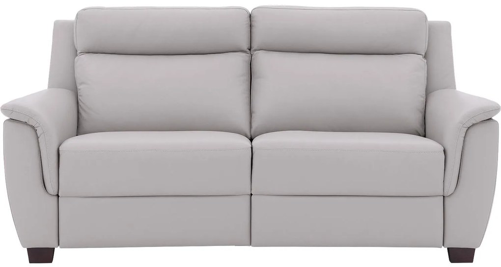 Goossens Excellent Bank Vlore grijs, leer, 2,5-zits, stijlvol landelijk