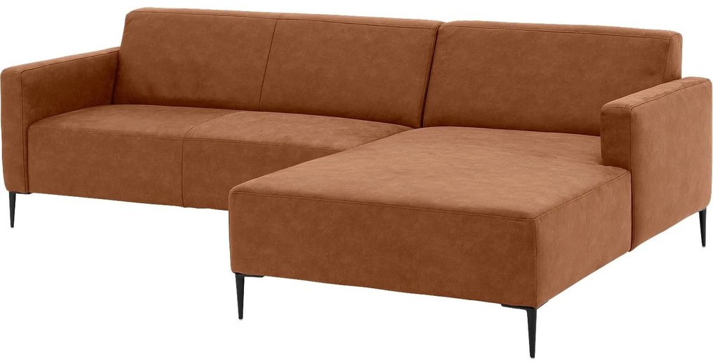 Goossens Key West cognac, micro leer, 2,5-zits, modern design