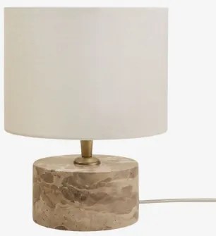 Orlena Tafellamp Van Natuursteen Beige Marmer Panther & Gebroken Wit Ø20 Cm - ↑15 Cm Arlina - Sklum