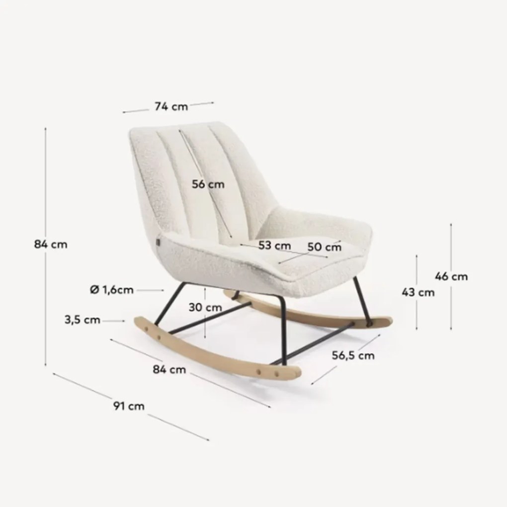 Schommelstoel Cream Stof