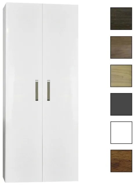 Sanicare kolomkast met luxe chromen greep 67x160x32cm hoogglans wit