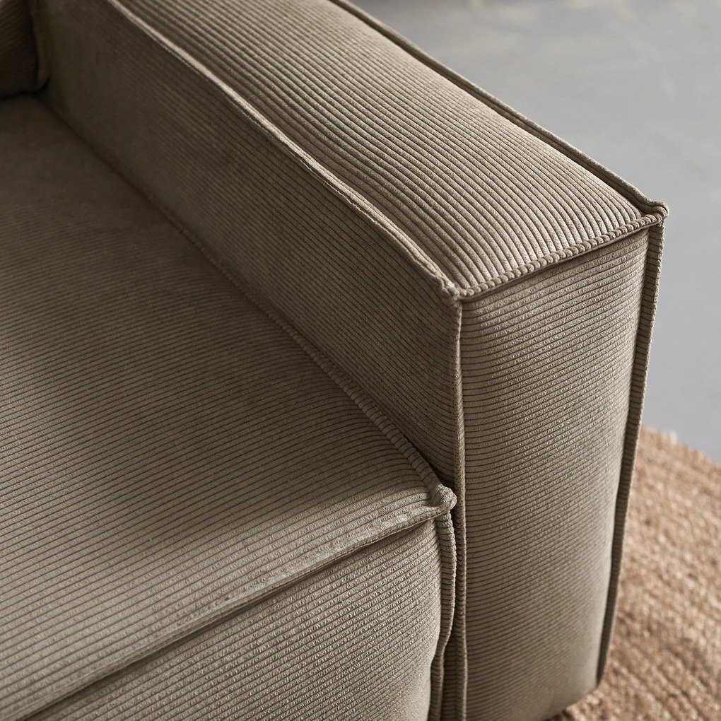 Beige Slaapbank Chaise Longue Links