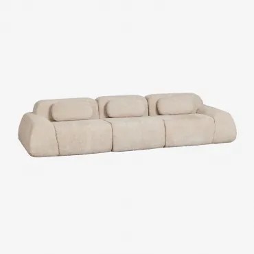 3-delige Modulaire Bank In Vacuüm Verpakte Chenille Merida Chenille Dik Tapiocabeige - Sklum