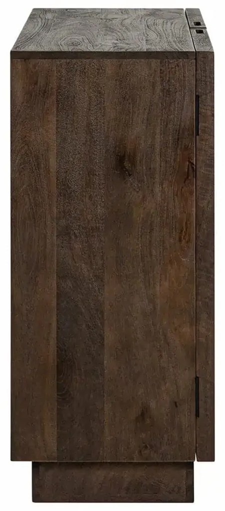 Richmond Interiors Bryant Wandkastje Donkerbruin Mangohout Met Spiegel - 80x40x91.5cm.