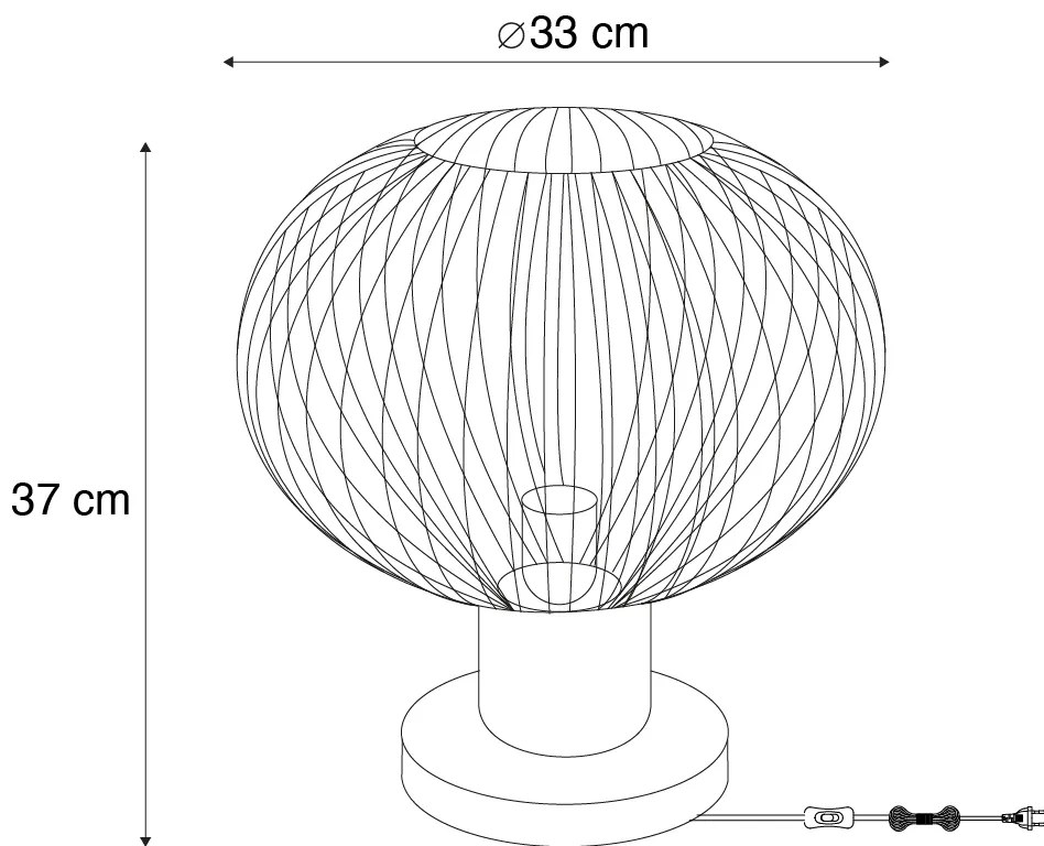 Moderne draad tafellamp beige 33cm - Gila Modern E27 bol / globe / rond Binnenverlichting Lamp