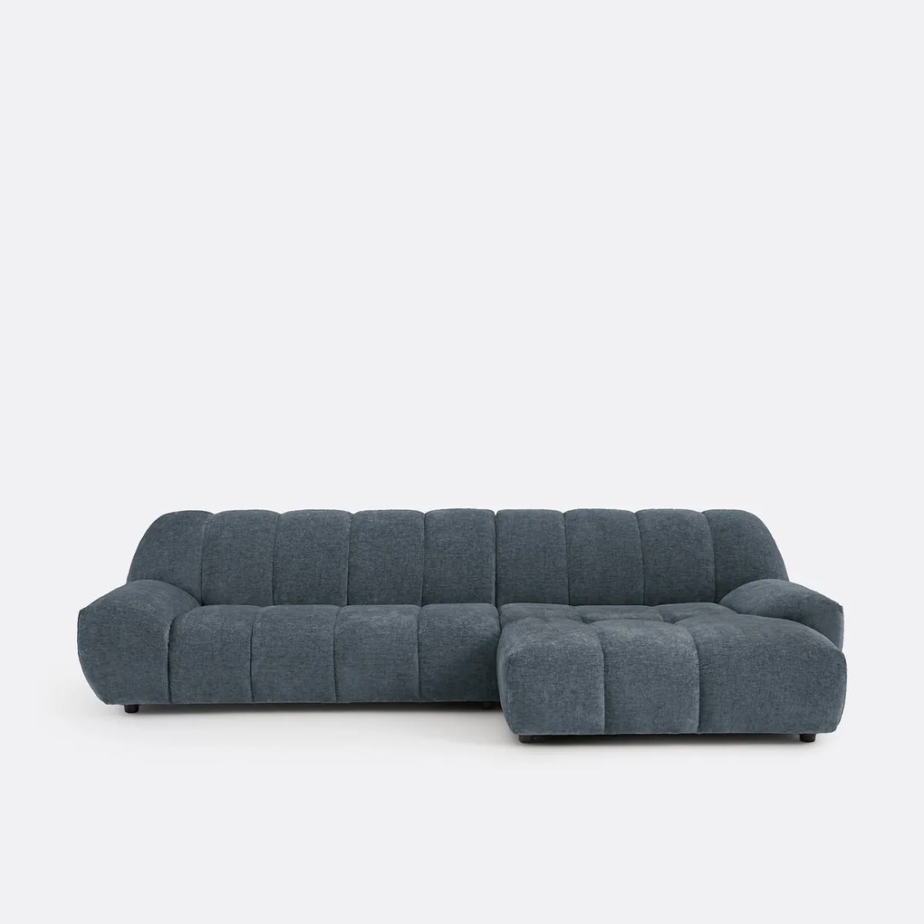 Rechte hoekbank, dik fluweel, Nuria