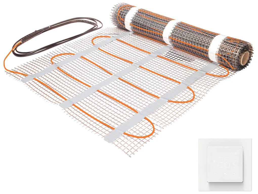 Saniclear Glow elektrische vloerverwarming 1m² met witte Wifi thermostaat