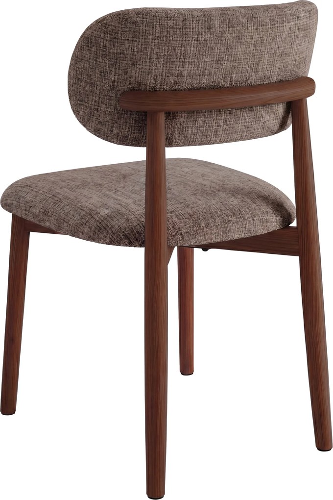 AVLO Gedempt bruin (stof Juto 24)/notenkleurig gebeitst frame – HOUTEN STOEL VOOR WOONKAMER, EETKAMER, KEUKEN RETRO