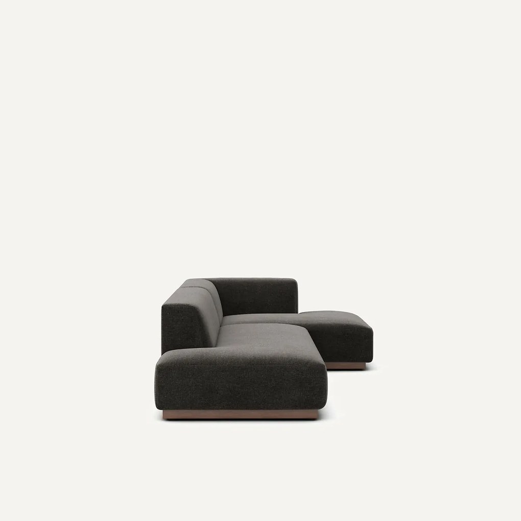 Rechter hoekbank XL in chenille fluweel, Jacopo