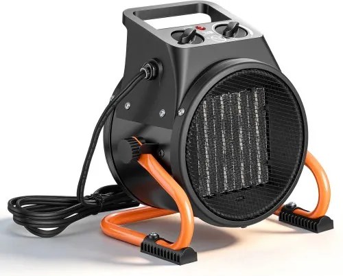 VEVOR Kasverwarming 2000W, elektrische PTC-ventilatorverwarming met ventilatorfunctie en 2 warmtestanden, draagbare verwarming met oververhittingsbeveiliging en 15° instelbare verwarmingshoek, elektrische verwarming voor tuinhuisjes