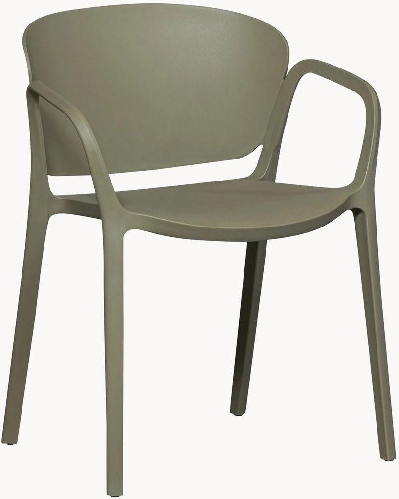 Stapelbare gebogen tuinstoelen met armleuningen, 2 stuks