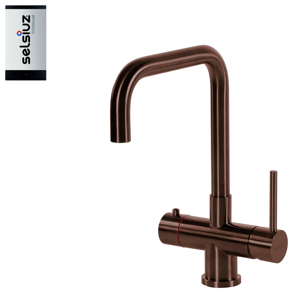 Selsiuz Inox kokend water kraan met titanium single boiler en U-uitloopkraan copper