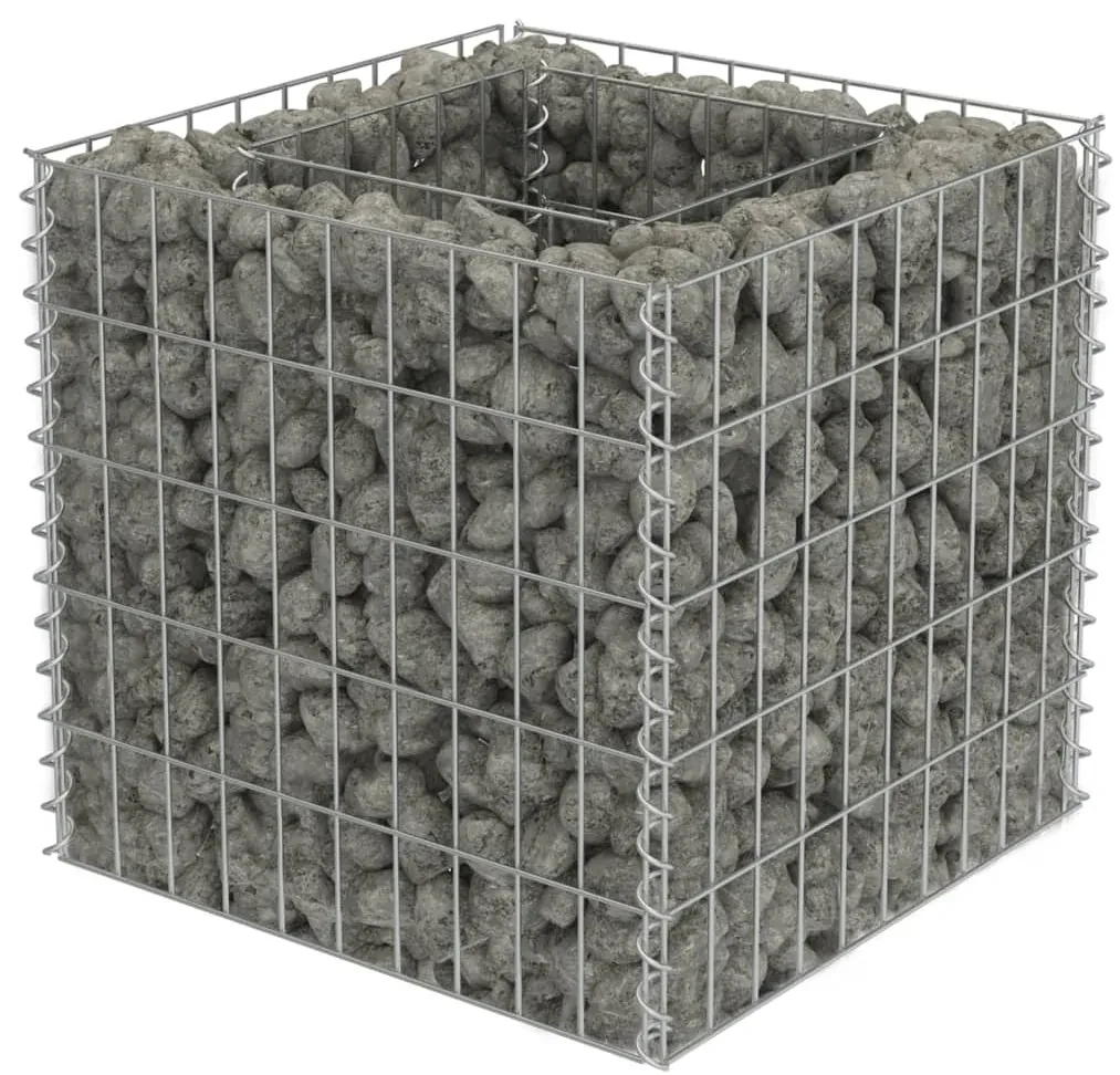 vidaXL Gabion plantenbak verhoogd 50x50x50 cm gegalvaniseerd staal