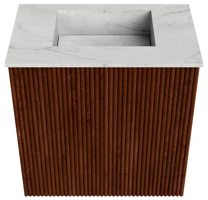 Mondiaz Joya DLux 40cm toiletmeubel ruby met wastafel faye midden zonder kraangat opalo