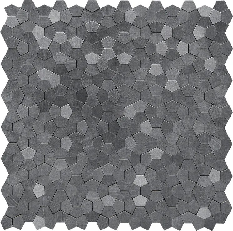 Zelfklevende Mozaïektegels Metaal | Pentagon 3D Antraciet | 28,2×28,2 cm | Keuken, Bad & WC