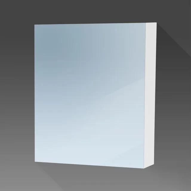 Saniclass Dual Spiegelkast - 60x70x15cm - 1 rechtsdraaiende spiegeldeur - MDF - hoogglans wit 7756