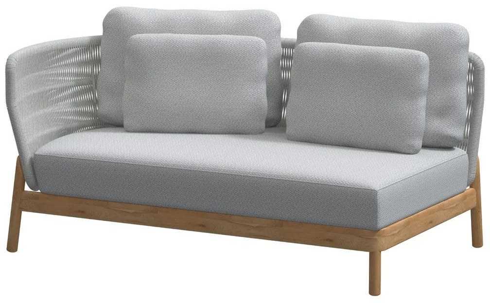 4 Seasons Outdoor Avalon hoekbank met 2 Ceylon tafels Loungeset houtkleur weerbestendig