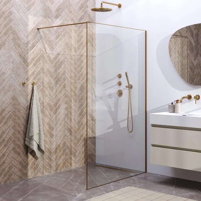 BRAUER Season Inloopdouche helder glas met frame 120x200cm - goud geborsteld GS-SEID1H120200GG