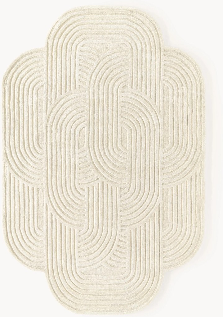 Wollen vloerkleed Koli met hoog-laag effect