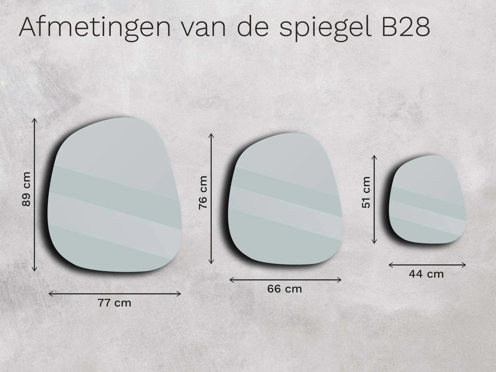 Bronzen spiegel Base B28 66×76